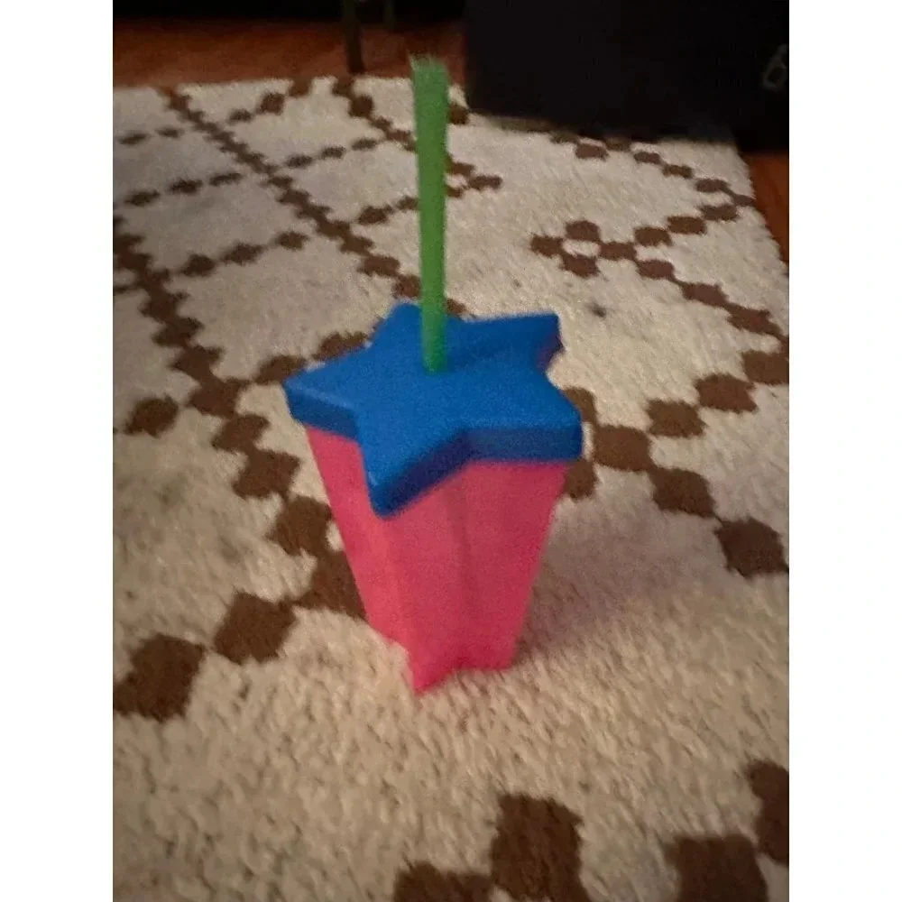 BARBIECORE blue & pink star drinking tumbler